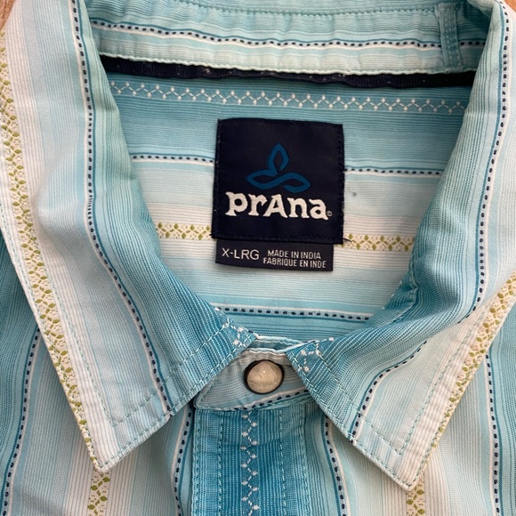 PrAna Hiking Fishing Outdoors Button Down Shirt Men's Size L Organic Cotton EUC - Picture 9 of 13